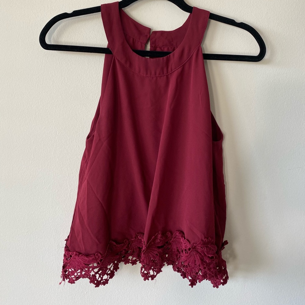 Burgundy top